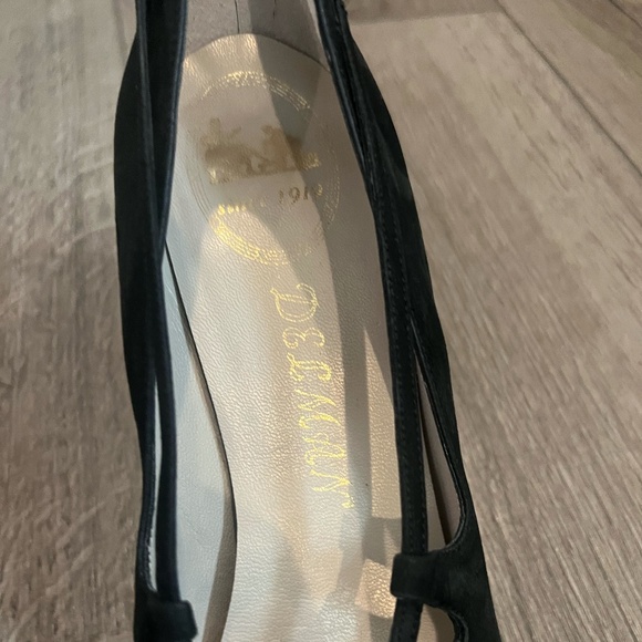Delman Vintage 1940s Black‎ Suede Pumps Women's Slip-On Heels, Size 8N - Picture 11 of 12